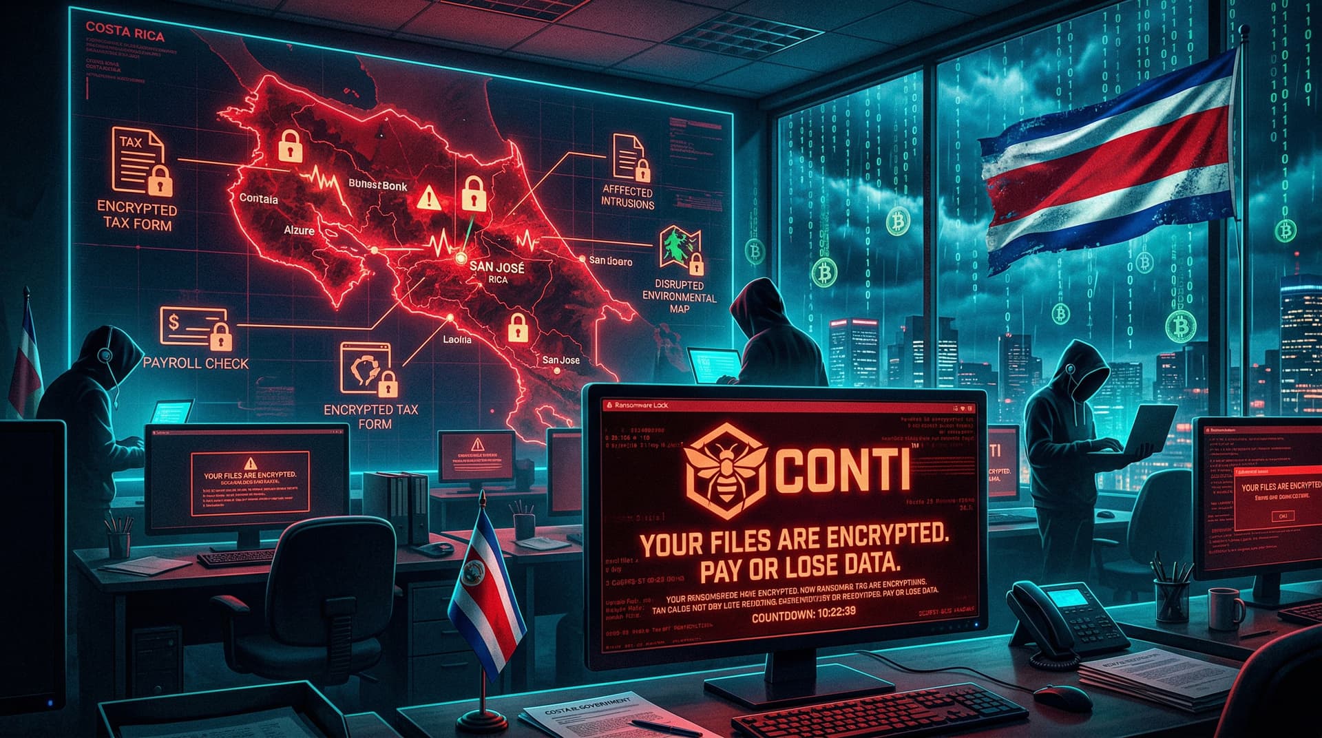 Costa Rica in Cyber Crisis: Conti Ransomware Locks Government Systems