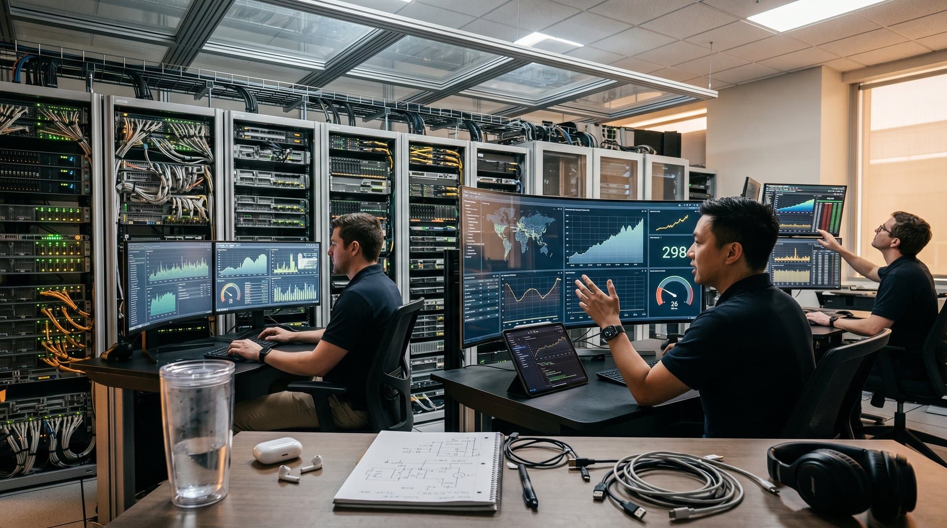 Neural networks and crypto charts visualizing AI $149B opportunity with Fear & Greed index and Bitcoin prices in data center scene
