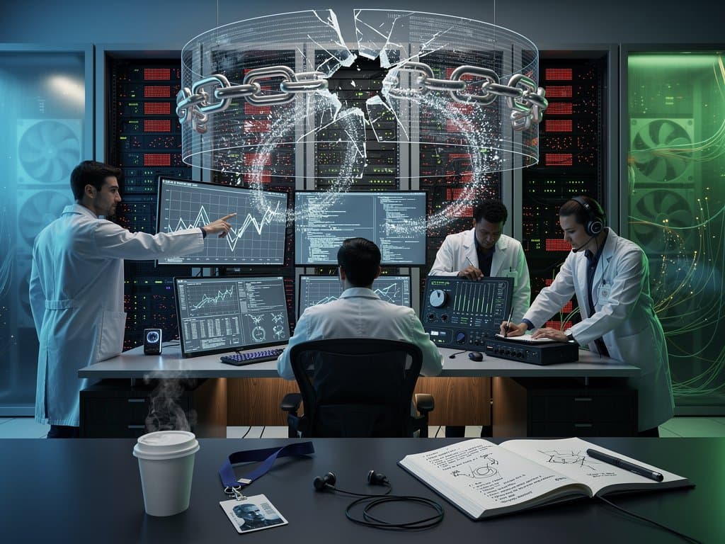 AI data center showing red alerts for Anthropic MCP vulnerability and analysts reviewing RCE exploits